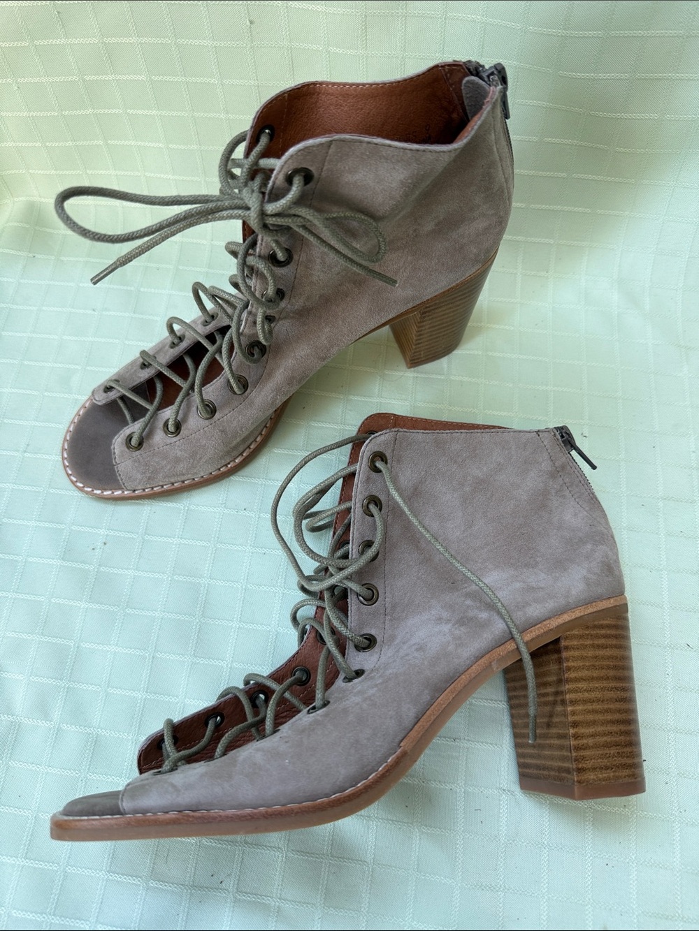 Jeffrey Campbell Dusty Mauve Lace-Up Suede Boots
